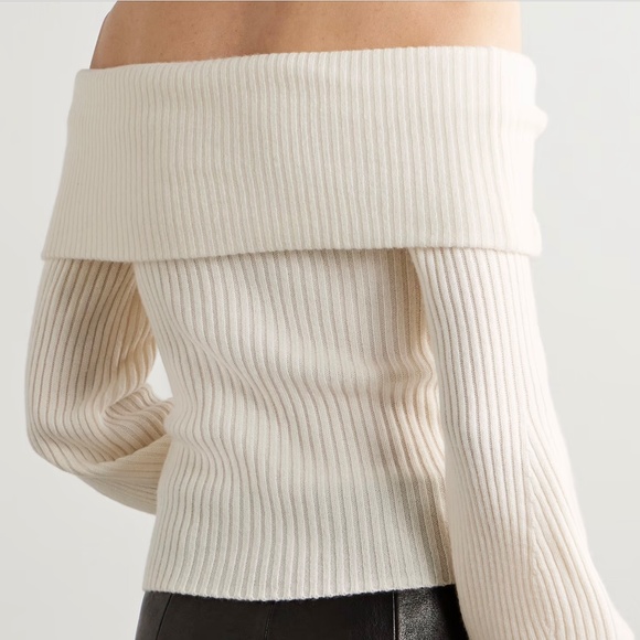 Cara Cara Salma Off-the-Shoulder Ribbed Twisted Wool and Cashmere-blend … - Picture 3 of 16